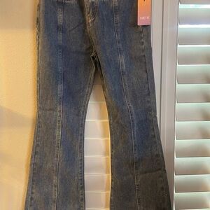 NWT Voeyye Women's Faded Blue Flare Jeans, size small